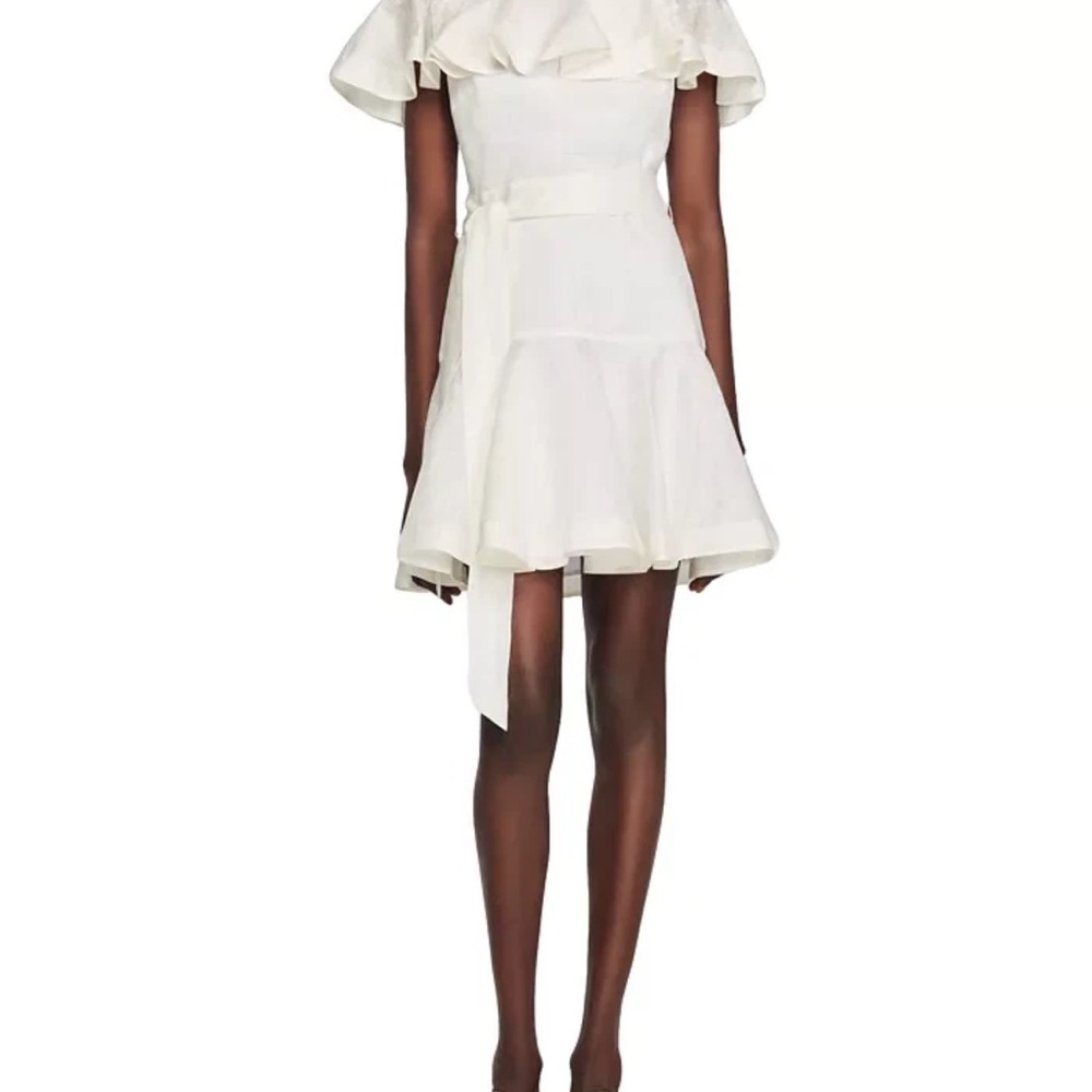 Women's Sandro Majorque Ruffled Dress, Style E23majorque, Size 36 NEW WITH TAGS